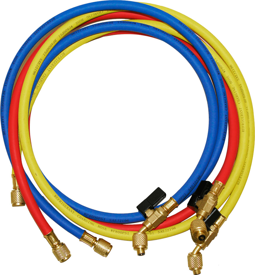 NAVAC NH5SC - 1/4' Low-Loss Charging Hoses, 5 Ft Long