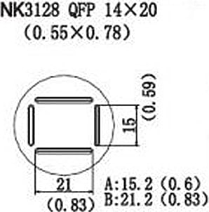 Quick NK3128 - QFP, 14 x 20mm, (0.55 x 0.78)