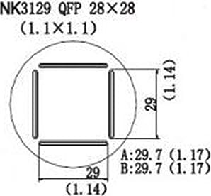 Quick NK3129 - QFP, 28 x 28mm, (1.1 x 1.1)