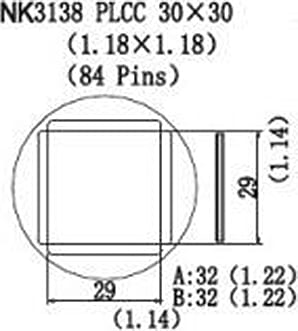 Quick NK3138 - PLCC, 30 x 30mm, (1.18 x 1.18), 84 Pins