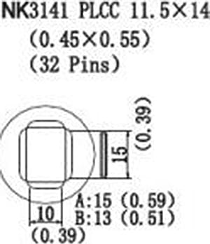 Quick NK3141 - PLCC, 11.5 x 14mm, (0.45 x 0.55), 32 Pins