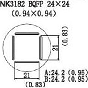 Quick NK3182 - BQFP, 24 x 24mm, (0.94 x 0.94)