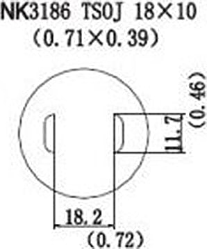 Quick NK3186 - TSOJ, 18 x 10mm, (0.71 x 0.39)