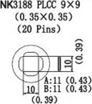Quick NK3188 - PLCC, 9 x 9mm, (0.35 x 0.35), 20 Pins