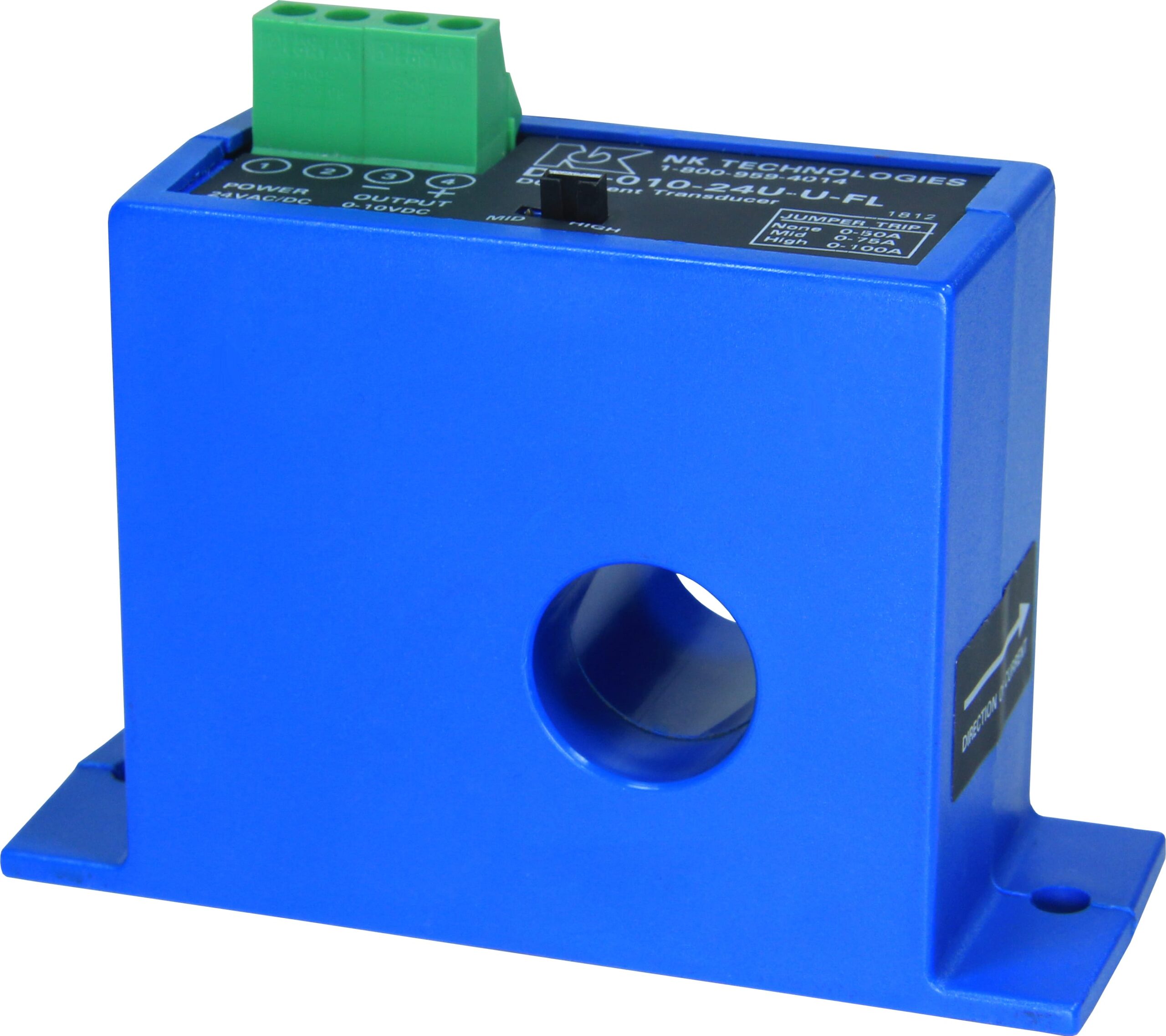 NK DT1-010-24D-BD-SP - DC Current Transducer, DT 4-Wire Split-Core Series, 100 A