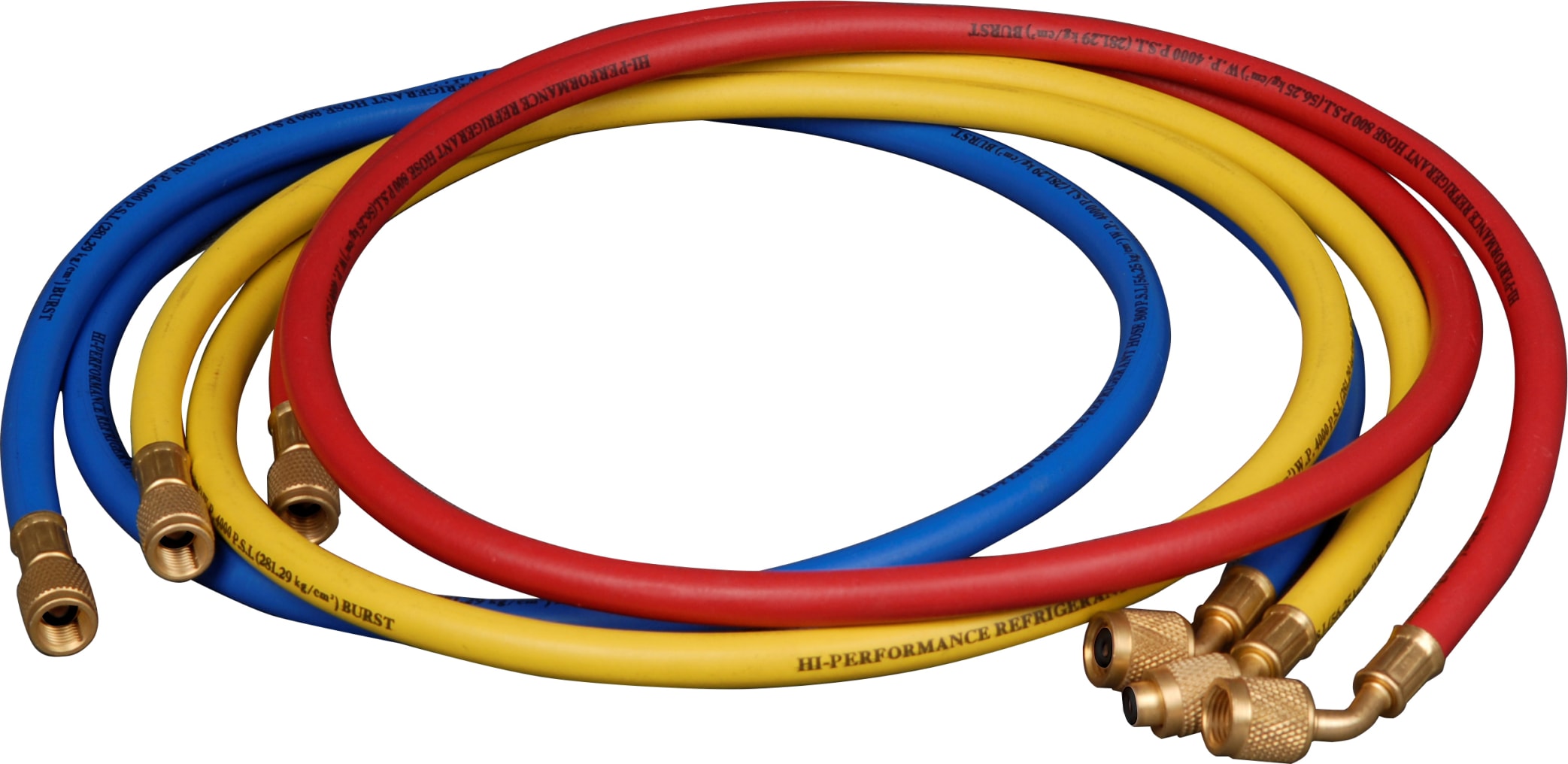 NAVAC NRHH53 - 1/4' Hose Set, 5 Foot Length (Red, Yellow, Blue)