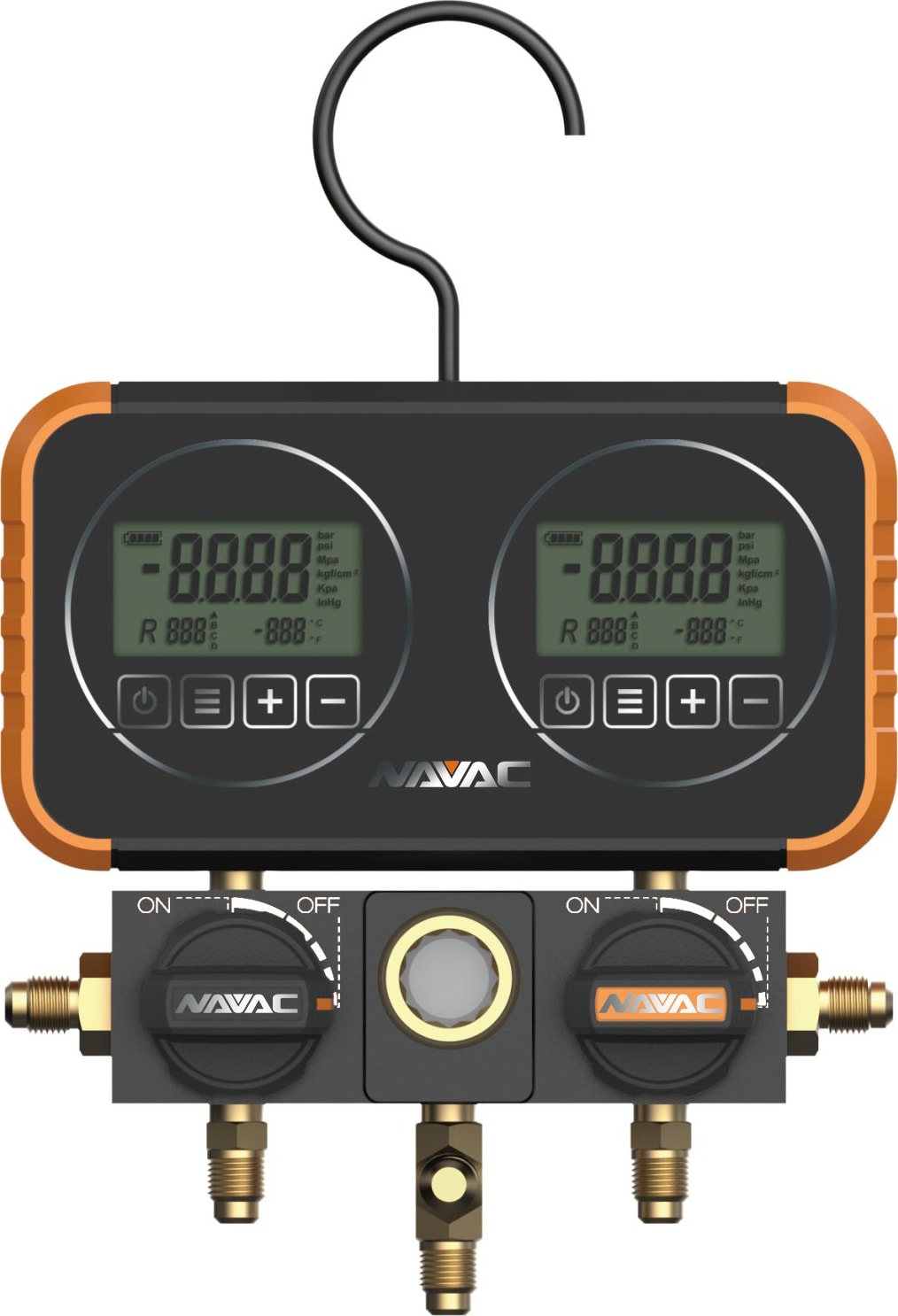 NAVAC NRM2D0101 - Digital Manifold with Hose Set (RYB 1/4 x 1/4 x 5')