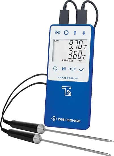 Oakton 99460-15 - Digi-Sense Refrigerator/Freezer Data Logger with TraceableLIVE Wireless Capability and Calibration, 2 SS Probes