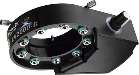 OC White UV2000-B LED Ring Illuminator - Ultraviolet 395nm, Black Housing