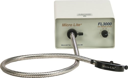 OC White FL3000-A Micro-Lite 150w Halogen Light Source with 36' Annular Fiber Optic Light Guide (2.35' ID) - .565' ID Bore