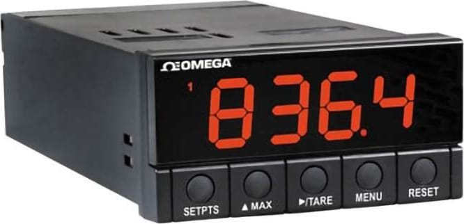 Omega Engineering DP25B-S - Strain Gage Panel Meter, 1/8 DIN, 3.5 Digit, 9-Segment Selectable Color LED Display, AC Supply, DP25B Series