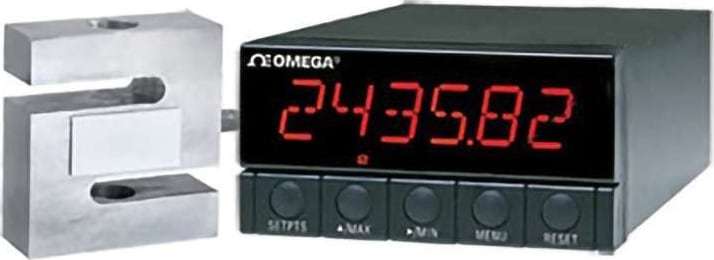 Omega Engineering DP41-S-AR4 - Strain Gauge Panel Meter, High Performance, 1/8 DIN, 6 Digit, LED Display, AC Supply, Analog & 4x Relay O/P, DP41-S Series