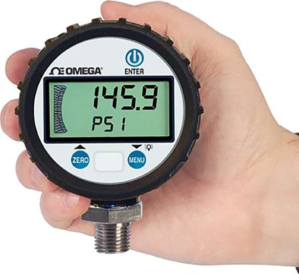 Omega Engineering DPG8001-10K - Digital Pressure Gauge, General Purpose, Advanced, Gauge, 0 psi to 10000 psi, +/- 0.25 %, 1/4' NPT Male, 5 Digit, Battery Powered, NEMA 4X Case, DPG8001 Series