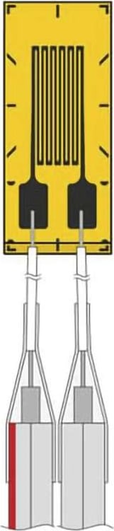 Omega Engineering KFH-6-350-C1-11L1M2R - Pre-Wired Linear Strain Gauge, 2x 1 m Leads, 350 Ω, ST Number, 6 mm x 2 mm Grid (LxW), 50000 μm, -10 C to 155 C, for Easy Installation, KFH Series, Pack of 5