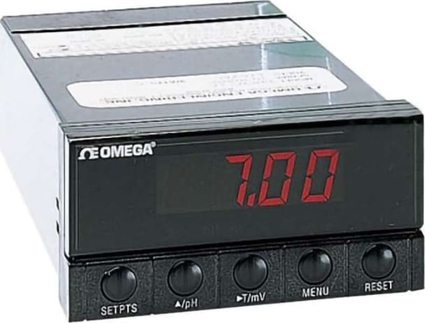 Omega Engineering PHCN-37 - Microprocessor-Based pH Controller, 110 Vac, 0 pH to 14 pH, 4 mA to 20 mA, 0 mA to 20 mA, 0 V to 10 V, 2 SPDT, 5 A Relays, ORP, 1/8' DIN Panel Mount