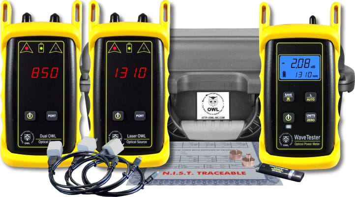 OWL KIT-WT-D2ST-L2ST WaveTester meter and 850/1300nm multimode source