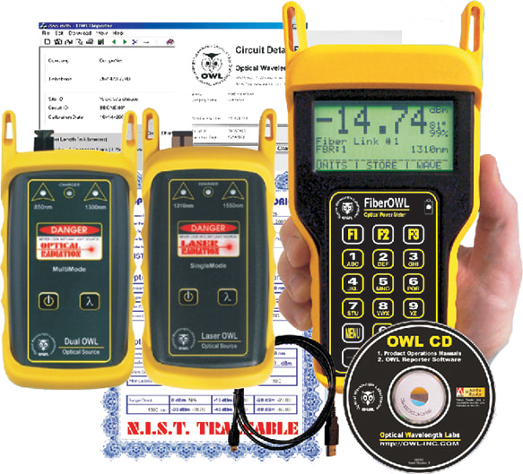 OWL KIT-FO4B-D285xx-L213xx Fiber OWL 4 BOLT / Dual OWL 850 / Laser OWL 1310 MM/SM test kit