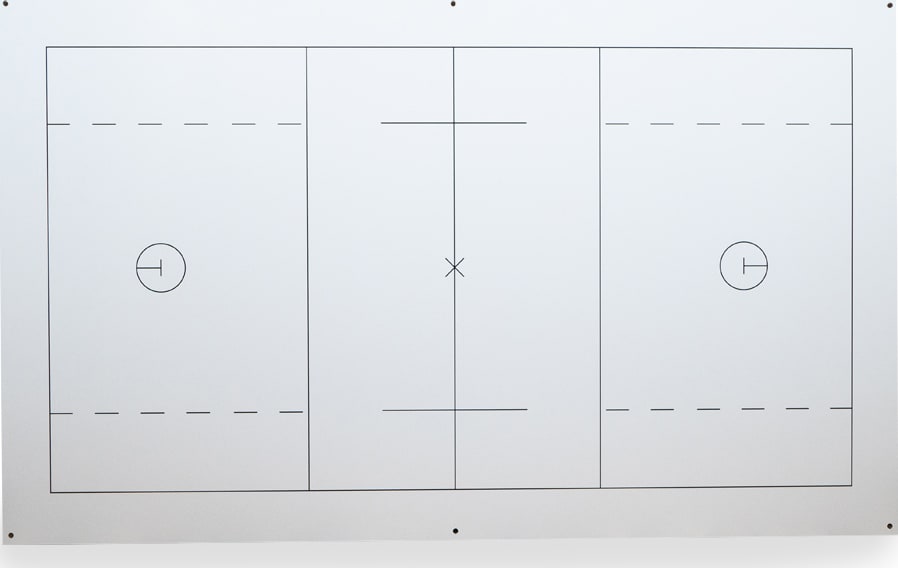 Panls Lacrosse4x6 - 4ft x 6ft Magnetic CeramicSteel Whiteboard w/ Lacrosse Field Diagram & Standoff Mounting System