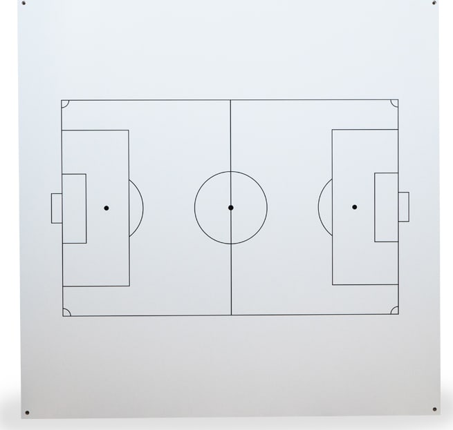 Panls Soccer4x4 - 4ft x 4ft Magnetic CeramicSteel Whiteboard w/ Soccer Field Diagram & Standoff Mounting System