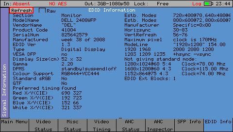 Phabrix PHSXO-EDID Option HDMI EDID Viewer