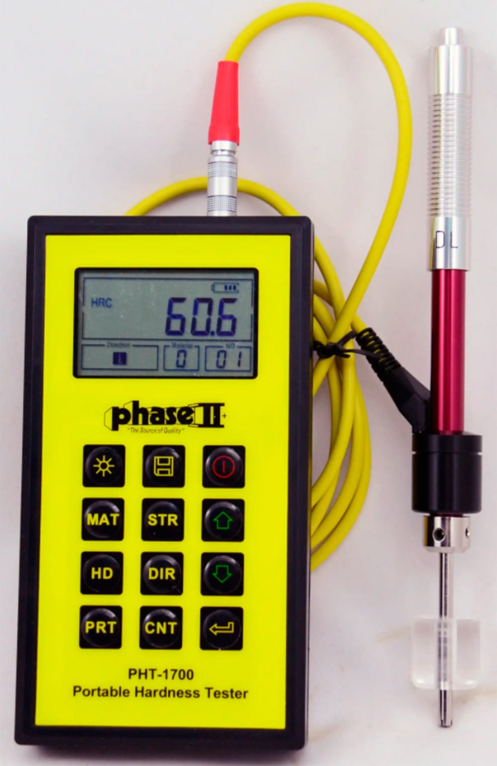Phase II+ PHT-1740C - Portable Gear Teeth Hardness Tester w/ DL Impact Device & Certified Test Book