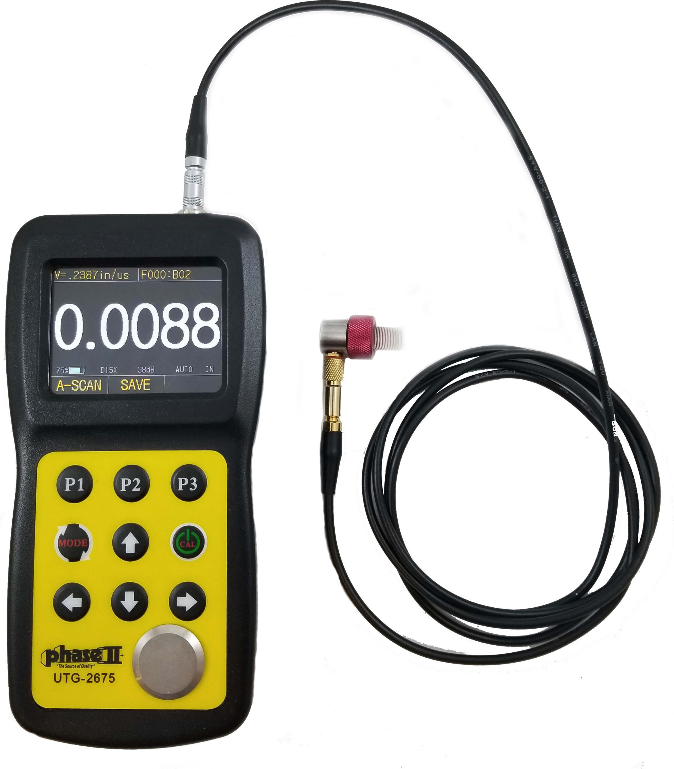 Phase II+ UTG-2675 - Ultrasonic Thickness Gauge w/Ultra High Resolution to 0.0001'