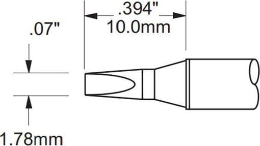 Metcal PHT-650335 Tip, Chisel, 1.78mm (0.07In), 30 Deg