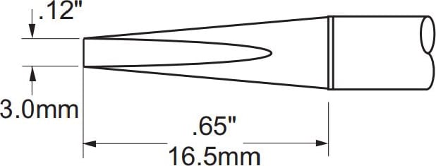 Metcal PHT-751367 Tip, Chisel, Long, 3mm (0.118In), 30 Deg