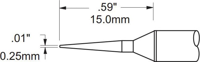 Metcal PHT-652017 Tip, Conical, 0.25mm (0.01In), 60 Deg