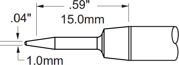 Metcal PHT-752057 Tip, Conical, Sharp, 1mm (0.039In)