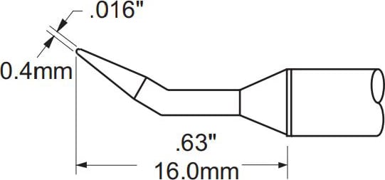 Metcal PHT-752327 Tip, Sharp, Bent, 0.4mm (0.016In), 30 Deg