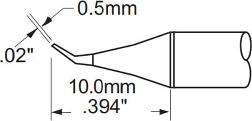 Metcal PHT-752335 Tip, Sharp, Bent, 0.5mm (0.02In), 30 Deg