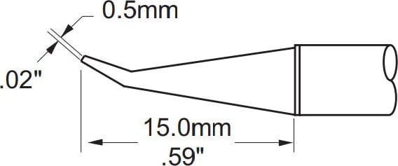 Metcal PHT-752337 Tip, Sharp, Bent, 0.5mm (0.02In), 30 Deg