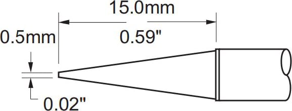 Metcal PHT-753035 Tip, Conical, Sharp, 0.5mm (0.02In)