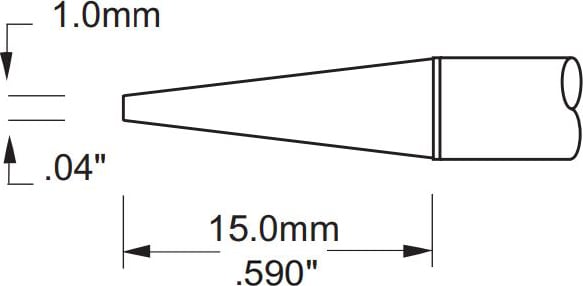 Metcal PHT-753067 Tip, Conical, Sharp, 1mm (0.039In)
