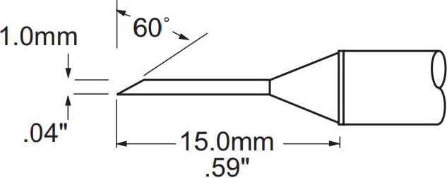 Metcal PHT-654627 Tip, Hoof, 1mm (0.039In), 60 Deg