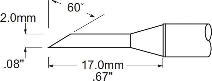 Metcal PHT-654667 Tip, Hoof, 2mm (0.079In), 60 Deg