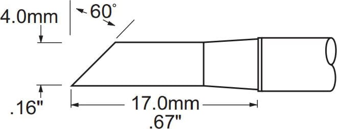 Metcal PHT-654697 Tip, Hoof, 4mm (0.157In), 60 Deg