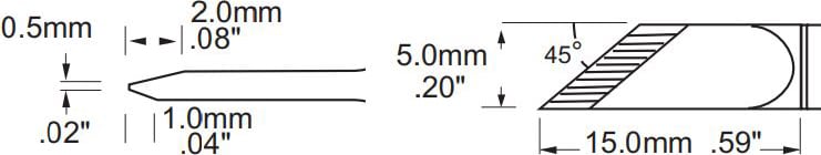 Metcal PHT-655477 Tip, Knife, Bevel, 5mm (0.197In), 45 Deg
