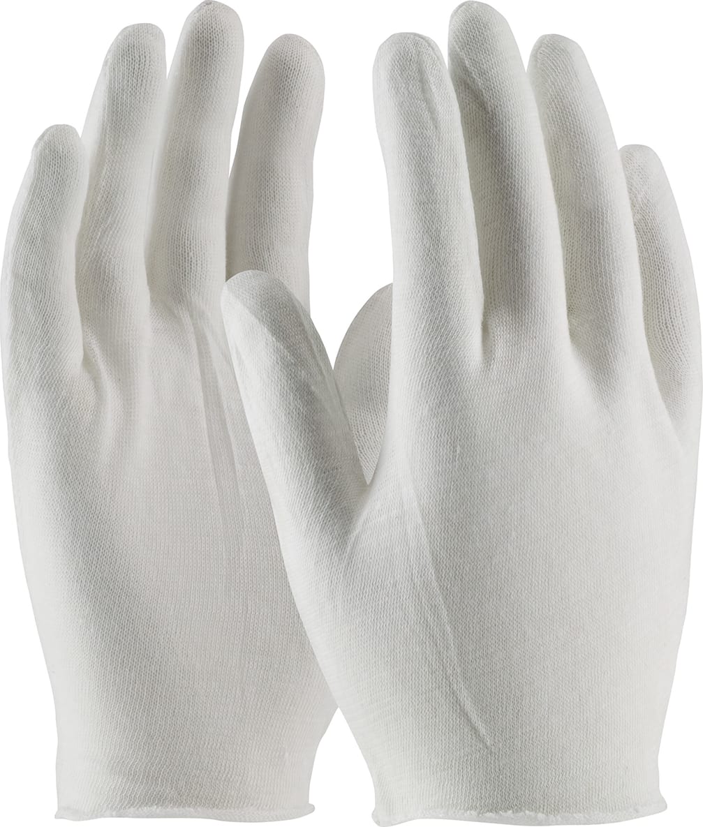 PIP 97-500I - CleanTeam Economy, Light Weight 9' Cotton Lisle Inspection Gloves w/Unhemmed Cuff, Men's (12 Pairs)
