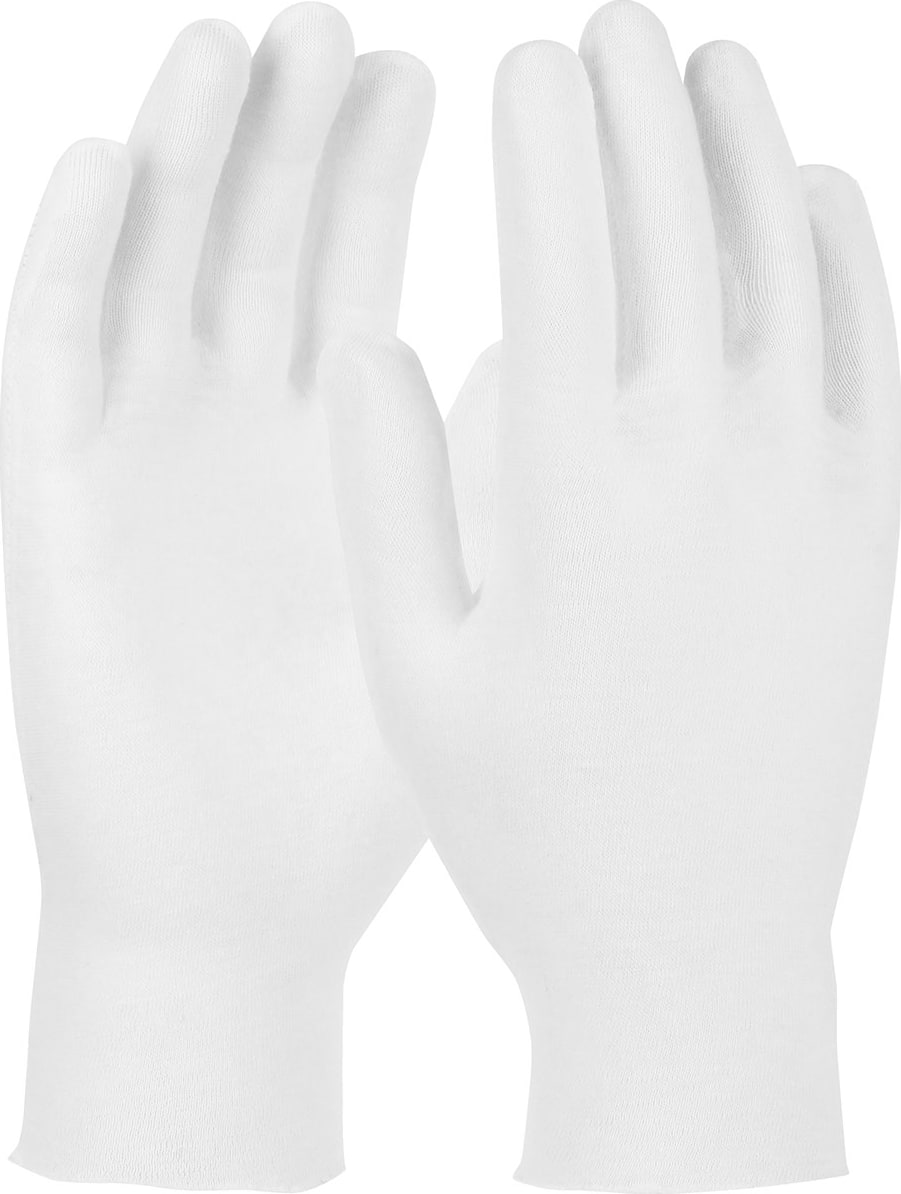 PIP 97-501/10 - CleanTeam Premium, Light Weight 10.5' Cotton Lisle Inspection Gloves w/Unhemmed Cuff (12 Pairs)