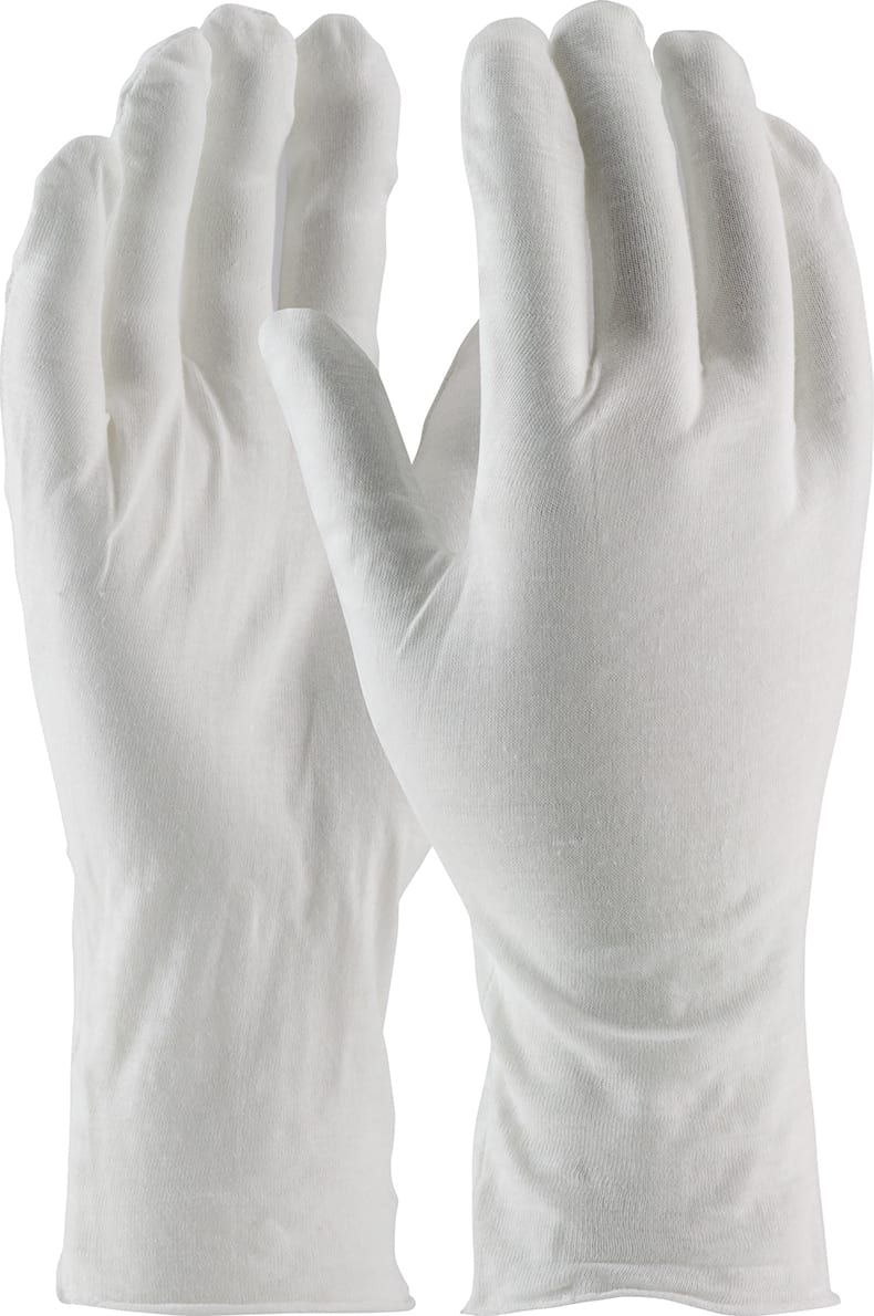 PIP 97-520/12 - Medium Weight Cotton Lisle Inspection Glove w/Unhemmed Cuff, 12', 12 Pair Per Dozen