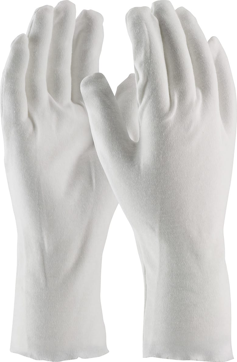 PIP 97-540/12 - CleanTeam Heavy Weight 12' Cotton Lisle Inspection Gloves w/Unhemmed Cuff - Men's (12 Pairs)