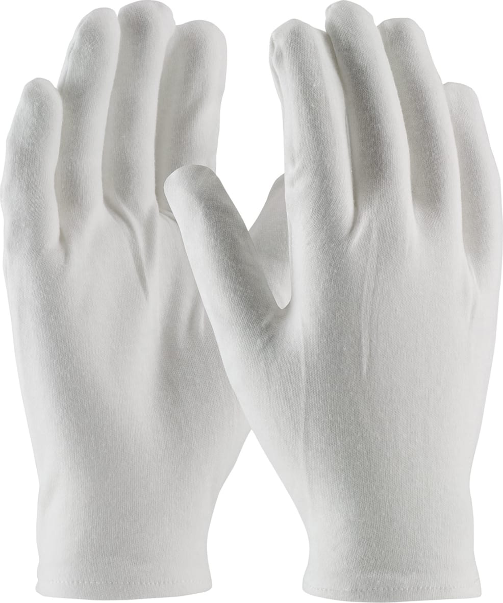 PIP 97-540R - CleanTeam Heavy Weight Cotton Lisle Inspection Gloves w/Rolled Hem Cuff - Men's (12 Pairs)
