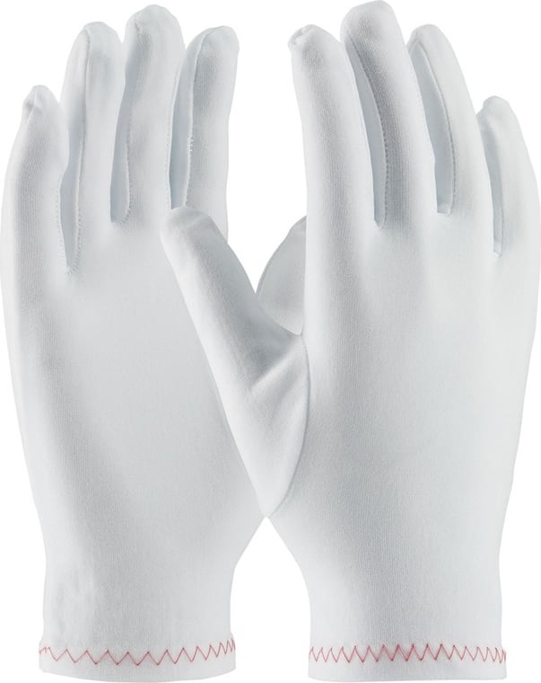 PIP 98-713 - Gloves, Stretch Nylon, Zig Zag Stitched Rolled Hem, Women's, White, Sold/Dozen