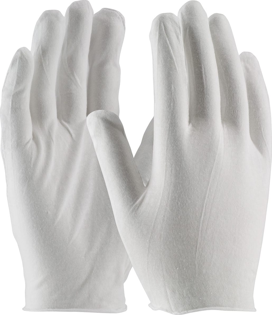 PIP 97-500 - CleanTeam Premium, Light Weight Lisle Inspection Glove w/Unhemmed Cuff - Men's, 100 Dozen/Case (White)
