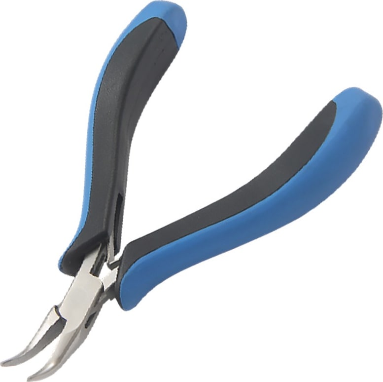 Techni-Pro PLR-175 - Pliers, Curved Chain Nose, 4.75' OAL, Smooth Jaw, Ergo Handle, Stainless Steel