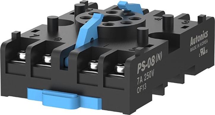 Autonics PS-08(N) Socket, 8-Pin, For Surface or DIN Rail Mounting, With Clip