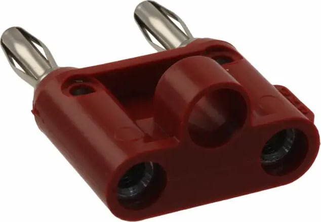 Pomona MDP-2 - Stackable Double Banana Plug with Cable Guide, Solderless, Red