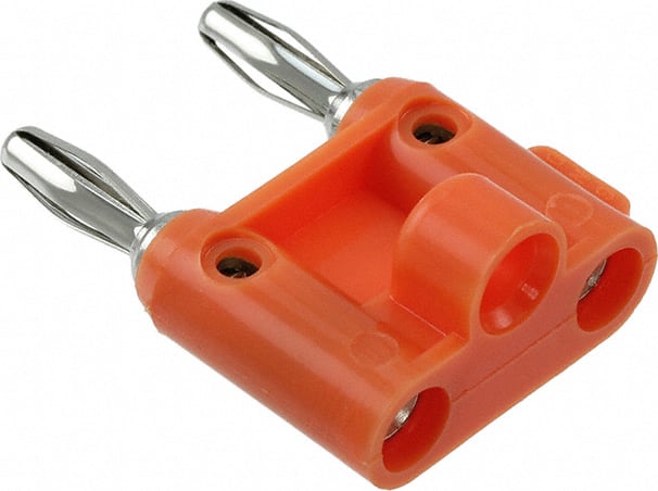 Pomona MDP-3 - Stackable Double Banana Plug with Cable Guide, Solderless, Orange
